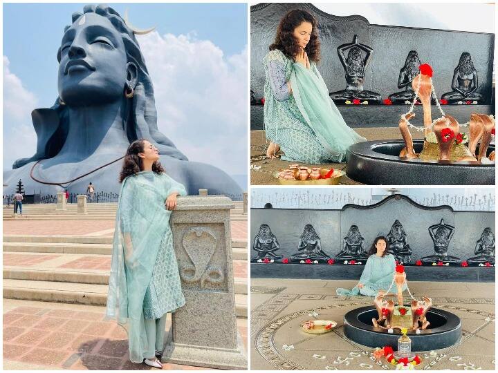 बॉलीवुड अभिनेत्री कंगना रनौत ने एक फिर से वर्क फ्रंट से समय निकालकर सद्गुरु के आश्रम का रुख किया. आश्रम में भगवान शिव की आराधना करते कुछ तस्वीरें कंगना ने फैंस के साथ इंस्टाग्राम पर शेयर की है जिन्हें आप आगे की स्लाइड्स में देख सकते हैं.