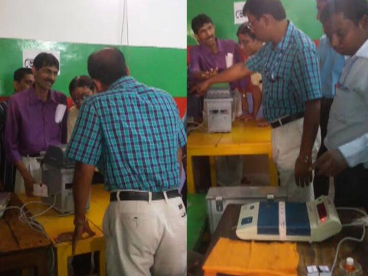 নয়াগ্রামে ইভিএম মেশিনে সমস্যা