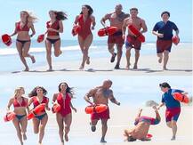 বেওয়াচ-এর সহ-অভিনেতা-অভিনেত্রীর সঙ্গে সমুদ্র সৈকতে প্রিয়ঙ্কা চোপড়া 