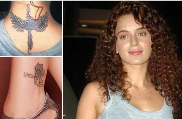 কঙ্গনা রানাউতের ঘাড়ে ও পায়ে ট্যাটু