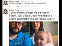 ব্রিটিশ দম্পতির সারোগেট সন্তান অনাথ আশ্রমে, ব্রিটেনকে সুষমার প্রশ্ন এদের ঠিকানা কোথায়?