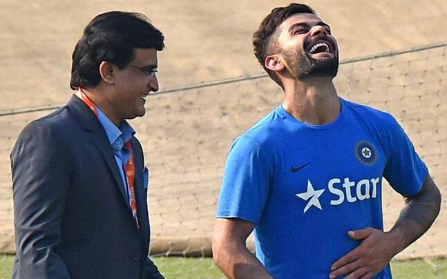 Virat Kohli will go down Oxford street shirtless if India win 2019 World Cup, says Sourav Ganguly ২০১৯ বিশ্বকাপে ভারত জিতলে কোহলি অক্সফোর্ড স্ট্রিটে জামা খুলে হাঁটবে, মজার ছলে বললেন সৌরভ