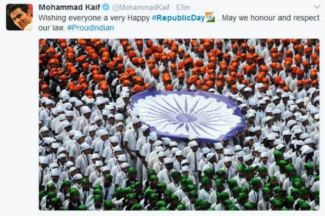 ক্রিকেটার মহম্মদ কাইফও প্রজাতন্ত্র দিবসের শুভেচ্ছা জানিয়েছেন