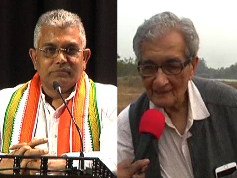 Amartya Sen Declined To Give Any Importance To Dilip Ghoshs Comment ‘যা ঠিক মনে করেছেন বলেছেন’, দিলীপের মন্তব্যে আমলই দিলেন না অমর্ত্য সেন