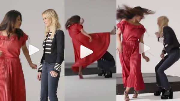 Priyanka Chopra Gives A Tutorial On How To Fight In Heels Like A Pro হাই হিল পরে কী করে লড়তে হয়! শেখাচ্ছেন প্রিয়ঙ্কা