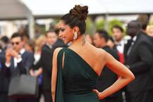 কান চলচ্চিত্র উৎসব: দ্বিতীয় দিনে দীপিকা এলেন বটল গ্রিন গাউনে