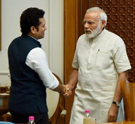 Sachin Tendulkar Receives Blessings From Narendra Modi For Sachin A Billion Dreams সামনেই মুক্তি পাবে জীবনীমূলক ছবি, তার আগে প্রধানমন্ত্রীর আশীর্বাদ নিলেন তেন্ডুলকর