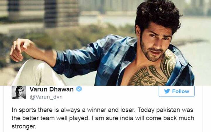 বরুণ ধবন বলেছেন, খেলায় হার-জিত থাকেই। ফাইনালে ভালো খেলেছে পাকিস্তান। আমি নিশ্চিত আরও শক্তিশালী হয়ে ফিরবে টিম ইন্ডিয়া। 