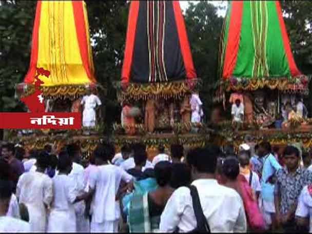 নদিয়ার মায়াপুরে ইসকনের রথ ঘিরেও মানুষের উৎসাহ ছিল তুঙ্গে