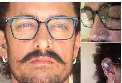 Aamir Screams Everytime Whenever Anybody From Thugs Of Hindostans Set Touches His Piercings নাক-কান বিঁধিয়ে বিপদ, ‘থাগস অফ হিন্দুস্তান’-এর সেটে কেউ হাত দিলেই আর্তনাদ আমিরের