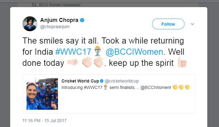 অঞ্জুম চোপড়া গতকাল ম্যাচের পর গোটা দলের হাসিমুখে ছবি তোলার কথা উল্লেখ করে বলেছেন, তিনি চান, এটা বজায় থাকুক