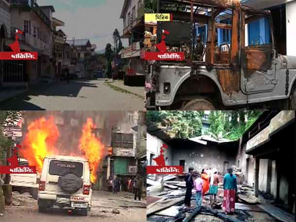 তৃণমূলের পার্টি অফিসে আগুন, পুড়ল পুলিশের গাড়ি, বনধে অনড় মোর্চাও