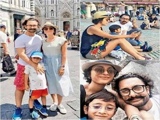 স্ত্রী কিরণ রাও ও ছেলে আজাদের সঙ্গে ইতালিতে দেখা গেল আমির খানকে। ঠগস অফ হিন্দুস্তানে আমিরের লুকের কিছুটা পরিচয় পাবেন এই ছবি থেকে।