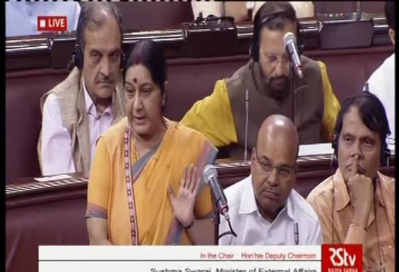 Dialogue With Pakistan Can Start The Day It Stops Terror Swaraj বুরহানকে শহিদের মর্যাদা দেওয়ার পরই পরিস্থিতি বদল, পাকিস্তান সন্ত্রাসে মদত বন্ধ করলেই আলোচনা, সংসদে সুষমা