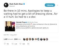 \'জব হ্যারি মেট সেজল\'-এর প্রচারে কলকাতায় আসার পথে আহত শাহরুখ