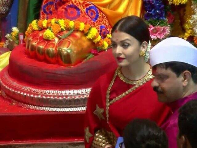 আজ সকালে গণেশ পুজোর শেষ দিনে মুম্বইয়ের বিখ্যাত লালবাগচা রাজা মণ্ডপে দেখা গেল ঐশ্বর্যা রাই বচ্চনকে।