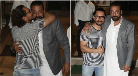 দীপাবলি উপলক্ষে নিজের বাড়িতে পার্টি দিয়েছিলেন বলিউডের বিখ্যাত অভিনেতা সঞ্জয় দত্ত। আরও অনেক তারকার পাশাপাশি সেই পার্টিতে হাজির হন আমির খানও। ছবি সৌজন্যে মানব মঙ্গলানী