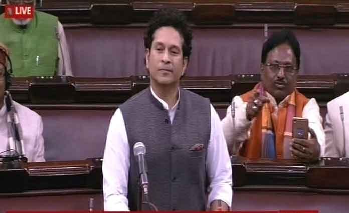 opposition MPs disrupt Sachin’s first speech, Rajyasabha adjourned বিরোধীদের বিক্ষোভে ভেস্তে গেল রাজ্যসভায় সচিনের প্রথম ভাষণ