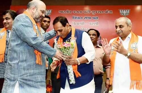Gujarat: Vijay Rupani will continue as Chief Minister; Nitin Patel his deputy বিজয় রূপানিই থাকছেন গুজরাতের মুখ্যমন্ত্রী, উপমুখ্যমন্ত্রী নিতিন পটেল