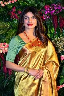 দেখুন, মুম্বইয়ে বিরুষ্কার রিসেপশনে শাড়িতে মোহময়ী প্রিয়ঙ্কা