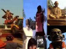 কেন্দ্রের হুঁশিয়ারি সত্বেও দেশের বিভিন্ন প্রান্তে মূর্তি ভাঙা চলছেই, কেরলের কান্নুরে গাঁধী মূর্তিতে আঘাত, কালি মাখানো হল অম্বেদকরের স্ট্যাচুতে