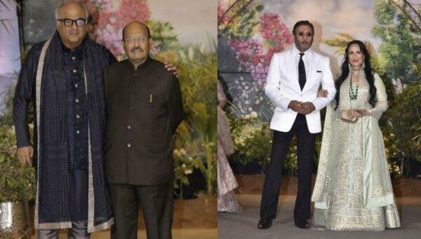 উপস্থিত ছিলেন অমর সিংহ। স্ত্রীর সঙ্গে পৌঁছন জ্যাকি শ্রফ।