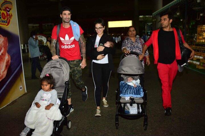 সঙ্গে ছিলেন তাঁদের দত্তক কন্যা নিশা