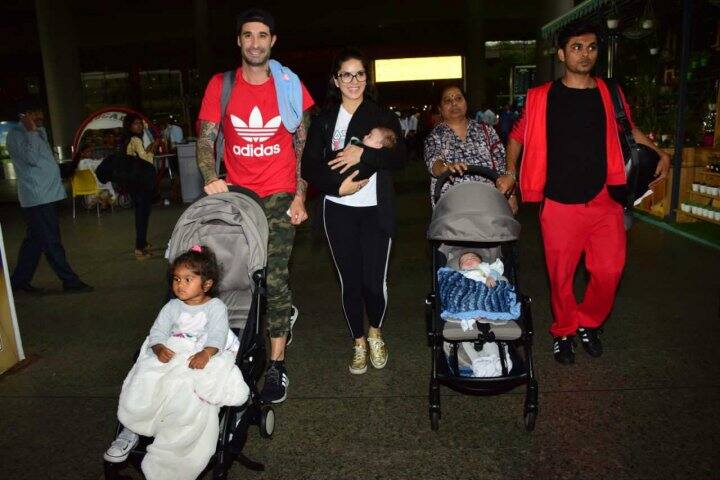  বাবা-মায়ের হাত ধরে হাজির নিশা ও তার দুই ভাই অ্যাসর ও নোয়া