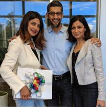 গুগল সিইও সুন্দর পিচাইয়ের সঙ্গে দেখা করলেন প্রিয়ঙ্কা চোপড়া