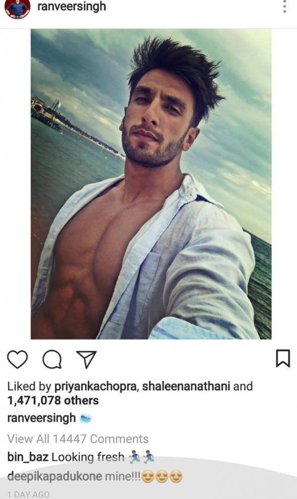পিছনে নীল সমুদ্র, সামনে ফিট অ্যান্ড হ্যান্ডসম রণবীর। শার্টের বোতাম অর্ধেক খোলা। সেই ছবি দেখে নেটিজেনরা পাগল।