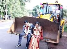 ফুলে ঢাকা গাড়ি নয়, নববধূকে আর্থ মুভারে চড়িয়ে বাড়ি ফিরলেন কর্নাটকের এই ব্যক্তি