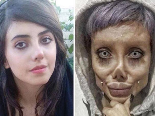 এখানে ভাল করে লক্ষ্য করুন সাহারের আসল চোখের মণির রং খয়েরি। 