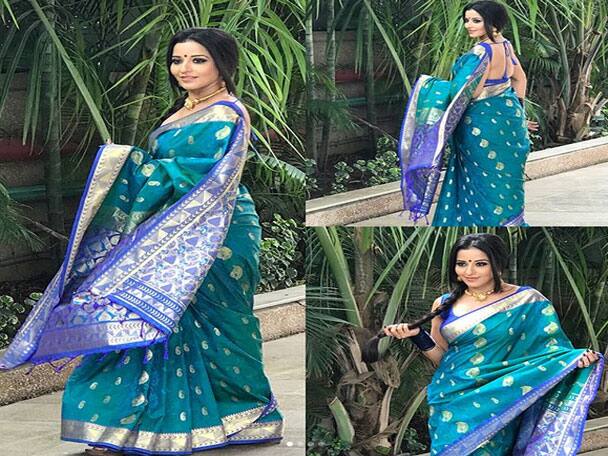 শাড়িতে ওয়েব সিরিজ দুপুর ঠাকুরপো খ্যাত ভোজপুরী অভিনেত্রী মোনালিসা