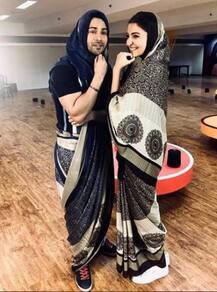 ‘সুই ধাগা’-র প্রচারে শাড়ি পরে বরুণ ধওয়ান, দেখুন ছবিতে