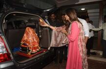 গণেশপুজোয় গণপতিকে বাড়িতে স্বাগত জানালেন শিল্পা