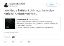 পাকিস্তানি তরুণী গাইছেন ভারতের জাতীয় সঙ্গীত, সোশ্যাল মিডিয়ায় ভাইরাল ভিডিও