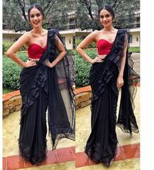 দেখুন কালো শাড়িতে বিশ্বসুন্দরী মানুষী ছিল্লারকে