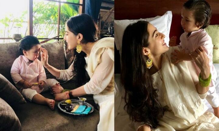 বড় দিদি-দাদা, সারা ও ইব্রাহিমের সঙ্গে তৈমুরের দারুণ বন্ধুত্ব। রাখিবন্ধন অনুষ্ঠানে, দিদি তার হাতে রাখিও বেঁধে দেন।