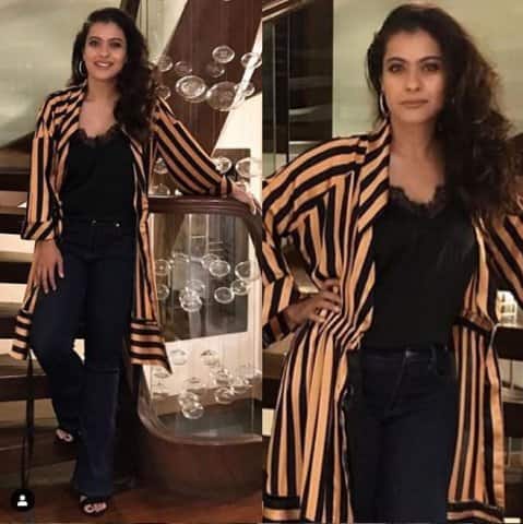 কাজলকে বেশ স্টাইলিশ দেখাচ্ছিল এই পোশাকে