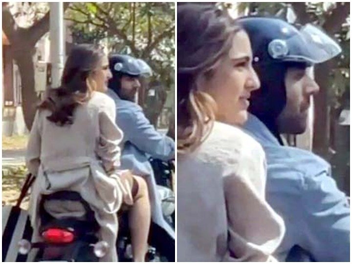Sara ali khan and kartik aryan on bike ride at delhi roads,video-viral ভিডিও: দিল্লির রাস্তায় বাইকে সওয়ার কার্তিক আরয়ান ও সারা আলি খান