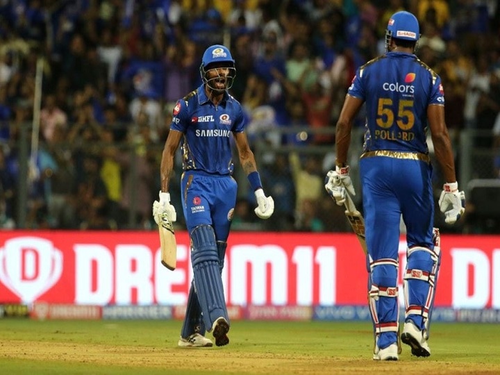 Hardik Pandya and Kieron Pollard hit Dwayne Bravo for 29 runs in 1 over দেখুন, মারমুখী মেজাজে হার্দিক পাণ্ড্য-কিয়েরন পোলার্ড, ডোয়েন ব্র্যাভোর এক ওভারে ২৯ রান