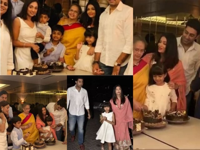 Aishwarya Rai celebrates and mother's birthday and bhaiya-bhabhi anniversary with hubby Abhishek Bachchan & daughter Aaradhya দিদার জন্মদিনে মোমবাতিতে ফুঁ আরাধ্যার, সঙ্গ দিলেন অ্যাশ-অভি