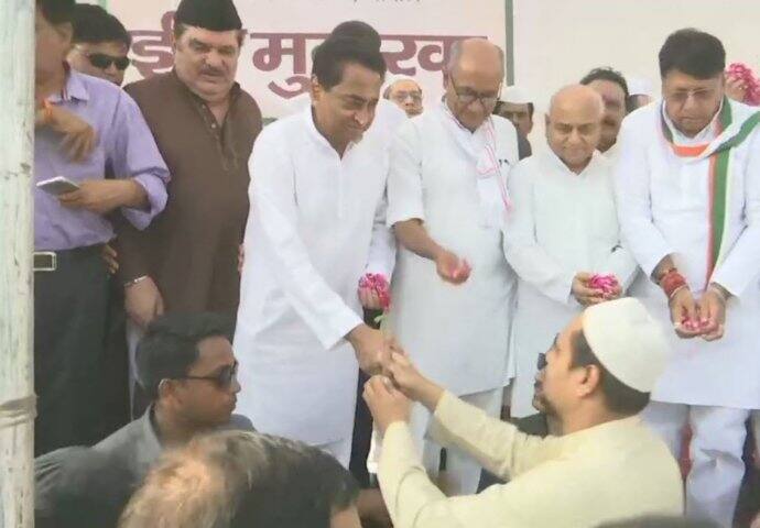 সাধারণ মানুষের সঙ্গে দেখা করেন কমলনাথ, দিগ্বিজয় সিংহ