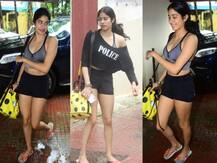 বৃষ্টিস্নাত মুম্বইয়ে জিমের বাইরে ঝলমলে জাহ্নবী কপূর