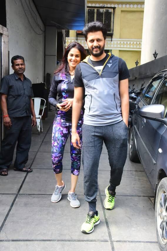 এক সঙ্গে জিমে গেলেন রীতেশ ও জেনেলিয়া দেশমুখ। (সব ছবি: মানব মঙ্গলানি)