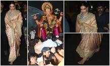 খালি পায়ে গণেশ ঠাকুরের আশীর্বাদ চাইতে গেলেন দীপিকা