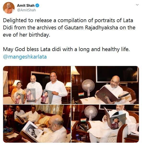 কেন্দ্রীয় স্বরাষ্ট্রমন্ত্রী অমিত শাহও ট্যুইট করে লতাকে জন্মদিনের শুভেচ্ছা জানিয়েছেন