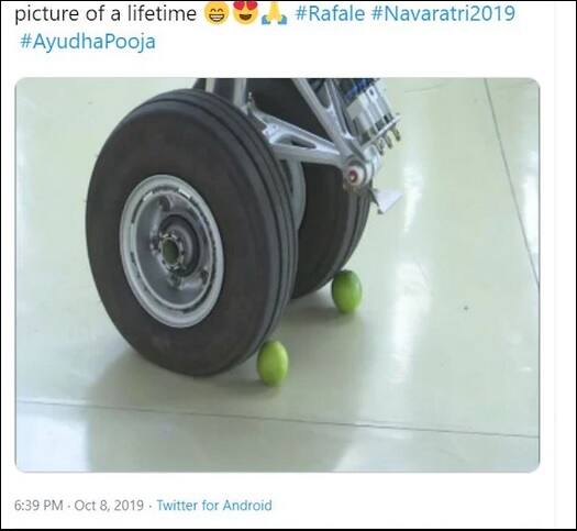 রাফালের চাকার নীচে লেবু নিয়ে সবথেকে বেশি ট্রোল হয়েছে।