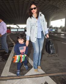 ছবির শ্যুটিংয়ে যাচ্ছেন, বিমানবন্দরে সপুত্র লেন্সবন্দি করিনা