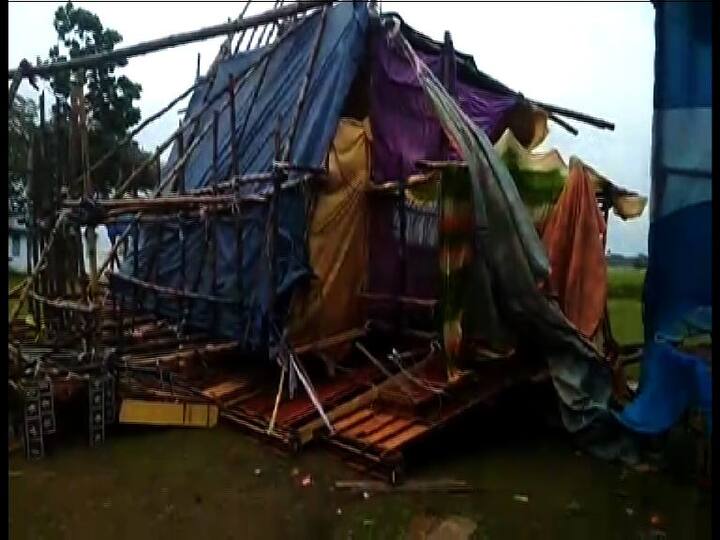 সল্টলেকের একাধিক জায়গায় গাছ ভেঙে পড়েছে। কোথাও রাস্তা বন্ধ। কোথাও আবার বিপজ্জনকভাবে ঝুলছে গাছের ডাল। স্থানীয় বাসিন্দাদের অভিযোগ, সকাল থেকে বিধাননগর পুরসভার কোনও কর্মীর দেখা মেলেনি।  ভিআইপি রোডের কৈখালি এলাকায় জোড়া দুর্ভোগ। ভোররাতে ঝড়ের দাপটে ভেঙে পড়ে হোর্ডিং। সকালে বন্ধ হয়ে যায় এয়ারপোর্টগামী যান চলাচল। পাশাপাশি, গতকালের ভারী বৃষ্টির জেরে কৈখালি থেকে বাগুইআটি যাওয়ার রাস্তায় জল জমে যায়।  